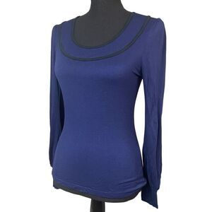 Alice Temperley Deep Navy Balloon Sleeve Top MI0191